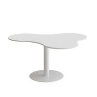 Bord Am&ouml;ba 1005, 1200x1500 mm, H&oslash;jde 720 mm, Hvid laminat, Hvidt stel