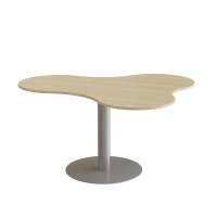 Bord Am&ouml;ba 1005, 1200x1500 mm, H&oslash;jde 720 mm, Birk laminat, Alu stel