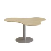 Bord Am&ouml;ba 1005, 1200x1500 mm, H&oslash;jde 720 mm, Birk laminat, Alu stel