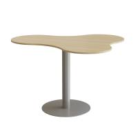 Bord Am&ouml;ba 1005, 1200x1500 mm, H&oslash;jde 900 mm, Birk laminat, Alu stel