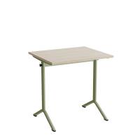 Bord Atlas 1130, 700x600mm, eg h&oslash;jtrykslaminat, gr&oslash;nt stel