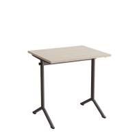 Bord Atlas 1130, 700x600mm, lydd&aelig;mpende eg h&oslash;jtrykslaminat, gr&aring;t stel