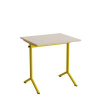 Bord Atlas 1130, 700x600mm, lydd&aelig;mpende eg h&oslash;jtrykslaminat, gult stel