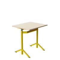 Elevbord Atlas 1132, 700x600mm, lydd&aelig;mpende eg h&oslash;jtrykslaminat, gult stel