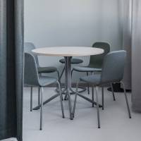 Bord Atlas 1133 &Oslash;900x720mm, Hvidpigmenteret eg med gr&aring;t understel