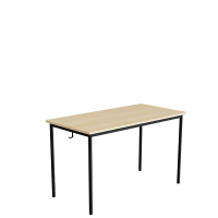 Elevbord 166 1200x600 mm H&oslash;jde 720 mm Lydabsorberende birk laminat p&aring; sort understel