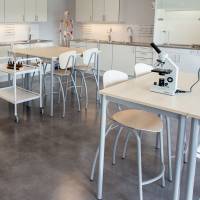 Bord Combi 200, 1400x700 mm H&oslash;jde 720 mm Birk laminat p&aring; sort understel