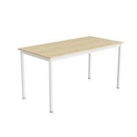 Bord Combi 200, 1400x700 mm H&oslash;jde 720 mm Lydd&aelig;mpende birk laminat p&aring; hvidt understel