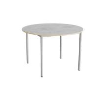 Bord Combi 206, &Oslash;1200 mm, h&oslash;jde 800 mm, lys gr&aring; linoleum p&aring; alugr&aring;t stel