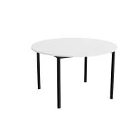 Bord Combi 206, &Oslash;1200 mm, h&oslash;jde 720 mm, lydabsorberende hvid laminat p&aring; sort stel