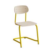Stol Atlas, fritsving 2116, hvidpigmenteret egelaminat, gult stel