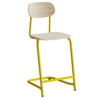 Stol Atlas, fritsving 2116, hvidpigmenteret egelaminat, gult stel