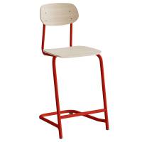 Stol Atlas, fritsving 2116, hvidpigmenteret egelaminat, rødt stel