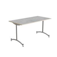 Bord Zeb 231, 1400x700 mm H&oslash;jde 720 mm, Lys gr&aring; linoleum, Alu stel