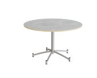 Rundt bord Zam &Oslash;1200 mm, lysegr&aring; linoleum p&aring; alugr&aring;t stel
