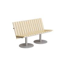 Sofa Cirkum, 2-pers lav, massiv eg, alugr&aring;t understel