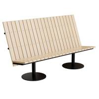 Sofa Cirkum, 3-pers h&oslash;j, massiv birk, sort understel