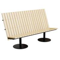 Sofa Cirkum, 3-pers h&oslash;j, massiv eg, sort understel