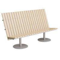 Sofa Cirkum, 3-pers h&oslash;j, massiv birk, alugr&aring;t understel