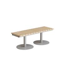 Siddeb&aelig;nk Cirkum, 2-pers lige, massiv birk, alugr&aring;t understel