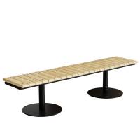 Siddeb&aelig;nk Cirkum, 3-pers lige, massiv eg, sort understel