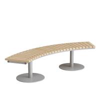 Siddeb&aelig;nk Cirkum, 60&deg; buet, massiv birk, alugr&aring;t understel