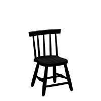 B&oslash;rnestol Enkel 3172, sortbejdset massiv birk, siddeh&oslash;jde 330mm