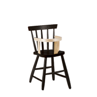 B&oslash;rnestol Enkel 3172, sortbejdset massiv birk med b&oslash;jle, siddeh&oslash;jde 330mm