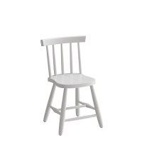 B&oslash;rnestol Enkel 3172, hvidbejdset massiv birk, siddeh&oslash;jde 370mm