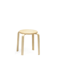 Taburet Rondo i massiv birk, h&oslash;jde 330 mm