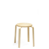 Taburet Rondo i massiv birk, h&oslash;jde 440 mm