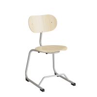 Stol Smile, Birk laminat med alugr&aring; ben