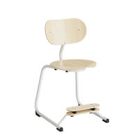 Stol Smile, Birk laminat med hvide ben