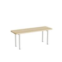 Siddeb&aelig;nk Pausa 550, 1100 mm, birkelaminat, hvidt stel