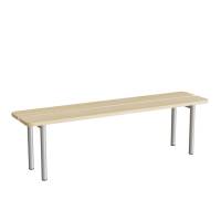 Siddeb&aelig;nk Pausa 550, 1500 mm, birk laminat, alugr&aring;t stel