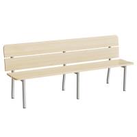 Sofa Pausa 551, 2000 mm, birk laminat, alugr&aring;t stel