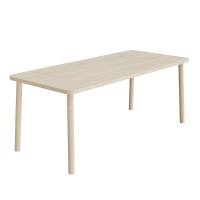 Bord Add Wood 590 1800x800 mm H&oslash;jde 720 mm med hvidpigmenteret eg laminat, massivt tr&aelig;ben