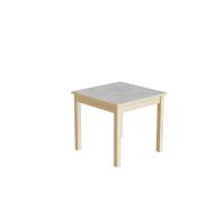 Bord Lovis 601, 600x600 mm H&oslash;jde 550 mm med lysegr&aring; linoleum, birk understel
