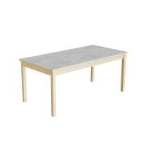 Bord Lovis 601, 1400x700 mm H&oslash;jde 600 mm med lysegr&aring; linoleum, birk understel