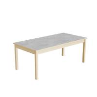 Bord Lovis 601, 1400x700 mm H&oslash;jde 550 mm med lysegr&aring; linoleum, birk understel