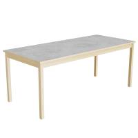 Bord Lovis 601, 1800x800 mm H&oslash;jde 720 mm med lysegr&aring; linoleum, birk understel