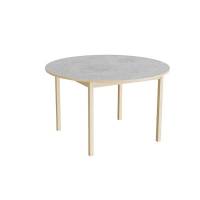 Bord Lovis 604, &Oslash;1200 mm, h&oslash;jde 720 mm, lysegr&aring; linoleum p&aring; birk understel