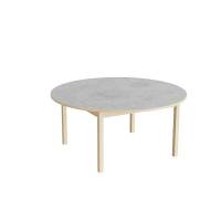 Bord Lovis 604, &Oslash;1200 mm, h&oslash;jde 550 mm, lysegr&aring; linoleum p&aring; birk understel