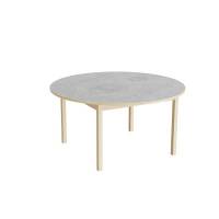 Bord Lovis 604, &Oslash;1200 mm, h&oslash;jde 600 mm, lysegr&aring; linoleum p&aring; birk understel