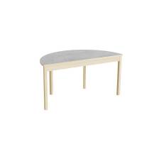 Bord Lovis 609, 1200x600 mm H&oslash;jde 550 mm med lysegr&aring; linoleum, birk understel