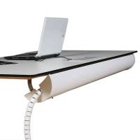 Kabelholder Halfpipe til bord, Hvid 1150 mm