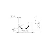 Kabelholder Halfpipe til bord, Sort 1150 mm
