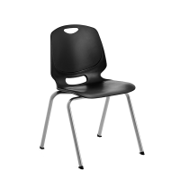 Stol Amigo, sort s&aelig;de, alugr&aring;t stel