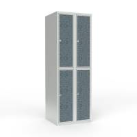 Skoleskab 2x300 Lige tag 2 rum i h&oslash;jden VirrVarr Black laminatd&oslash;r Greb for h&aelig;ngel&aring;s