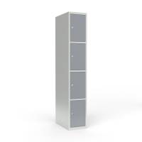 Skoleskab 1x400 Lige tag 4 rum i h&oslash;jden Gr&aring; st&aring;ld&oslash;r Cylinderl&aring;s